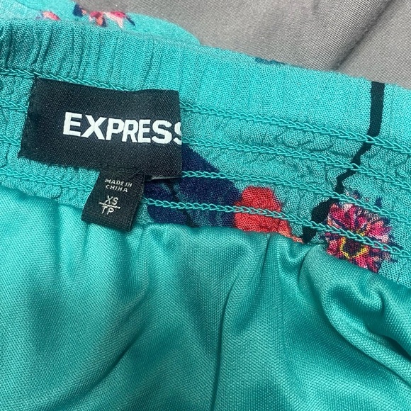 Express Skirt | Express Tropical Wrap Maxi Skirt Color: Blue/Pink Sz XS - Picture 5 of 6